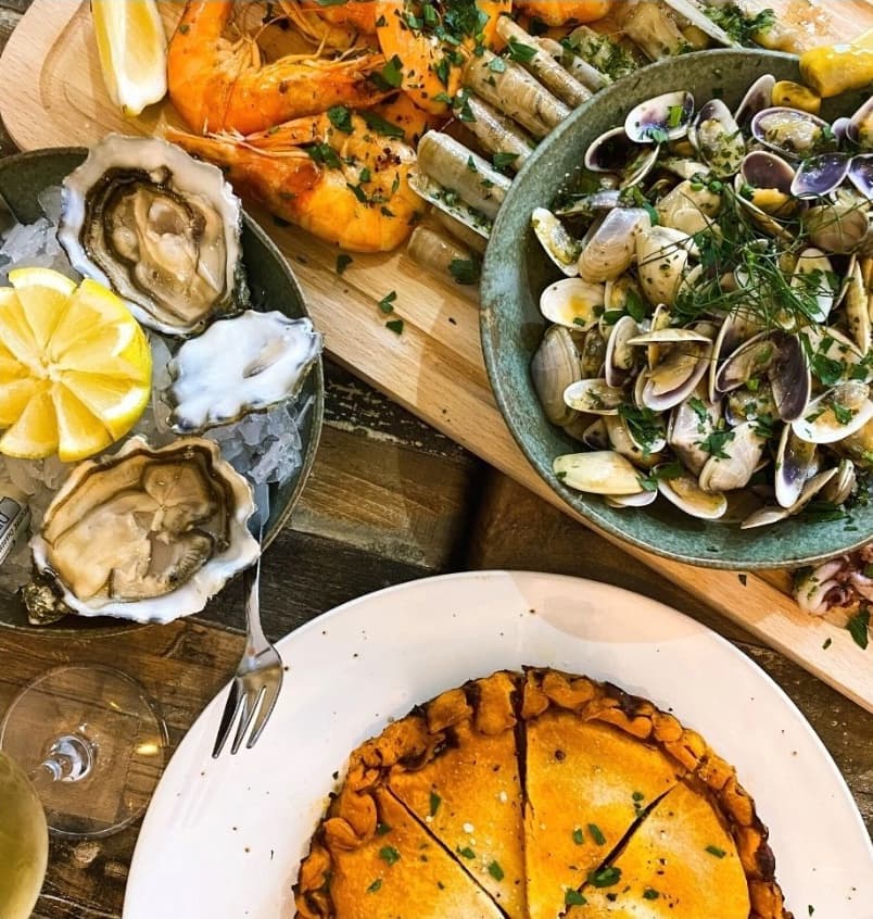 A table of seafood to share