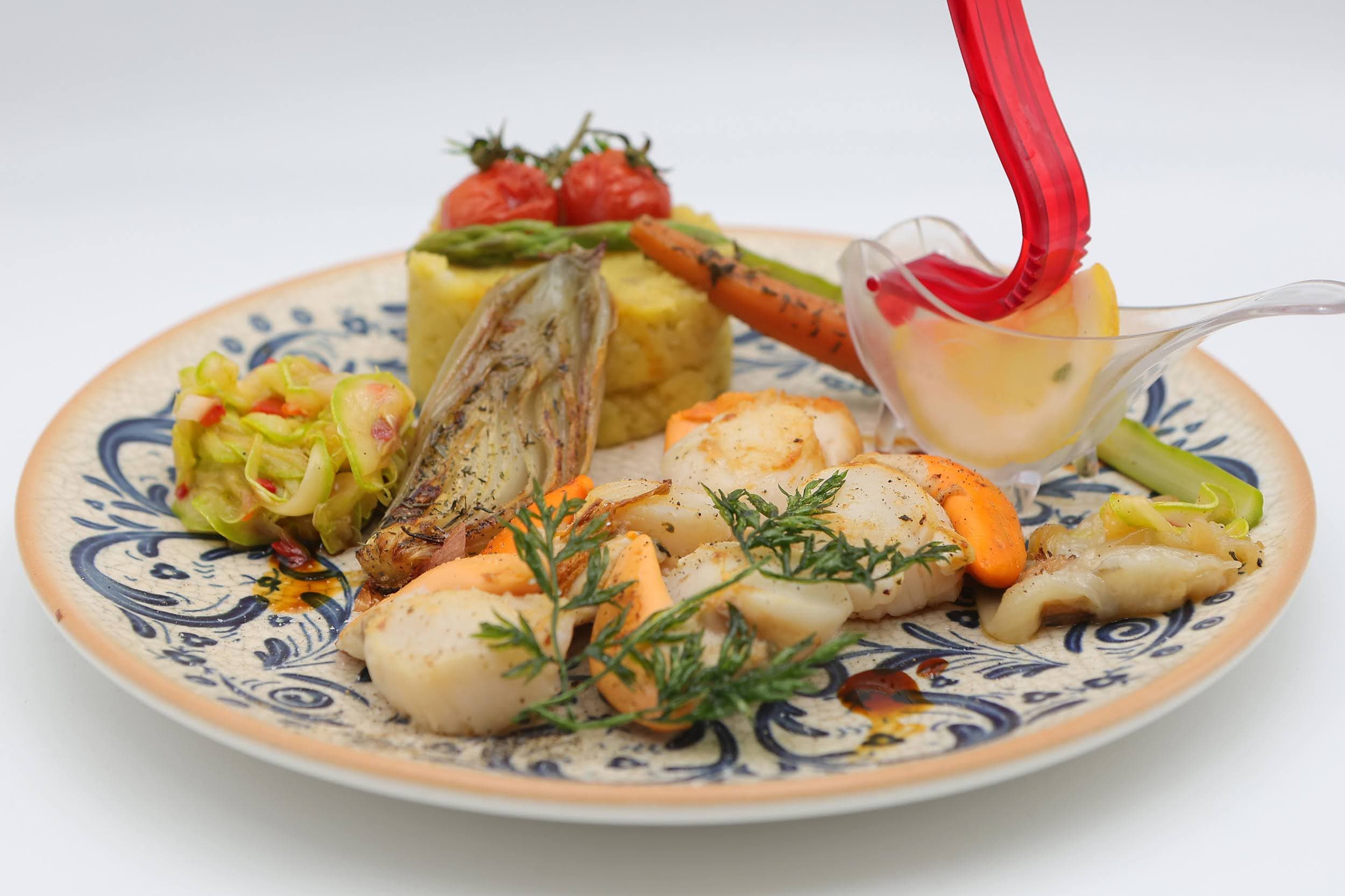 Scallops with polenta
